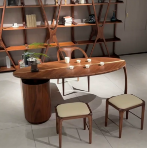 Bàn trà gỗ nghệ thuật cao cấp – bàn sofa hiện đại decor phòng khách – bàn trà kiểu dáng độc đáo sang trọng